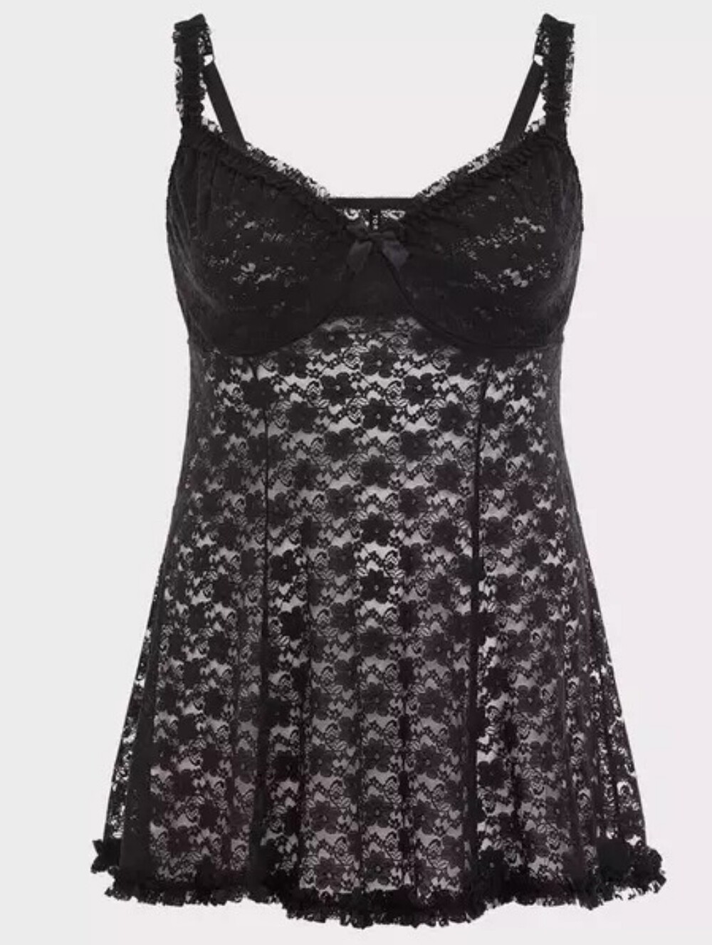 Torrid Curve Black Lace Babydoll Chemise Lingerie Size 2
